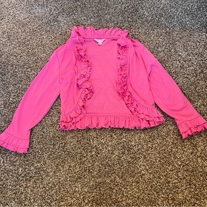 Girl’s Lilly Pulitzer Ruffled Cardigan, Small